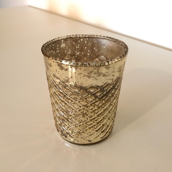 World Market Set of 10 (Two sets of 5) Gold Mercury Glass Votive Holders - Picture 4 of 12